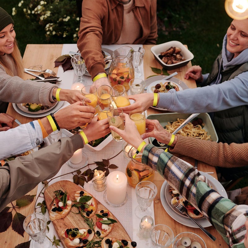 Comflora 100 Pcs Cloth Wristbands  Disposable for Events  Colored Lightweight Concert Club Entrance Wrist Strap Party (Yellow) - Image 5